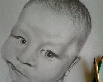 Pencil drawings, portraits, personalized gifts, portraits for boyfriends. Free Shipping