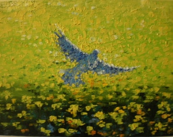 Bird painting original Bird artwork wall Flying bird painting Wild bird painting Love birds art Bird art canvas FREEDOM Modern oil on canvas