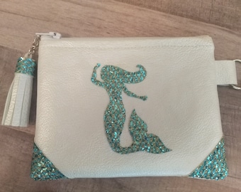 Spa green, light turquoise Glitter Mermaid Coin Purse