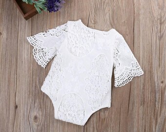 Lace bell sleeve. Baby boutique top.
