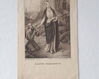 St Elizabeth Elisabeth Holy Card Religious Card Missal Bookmark