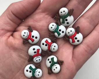snowman buttons, dress it up button packs, two hole buttons, novelty buttons, festive buttons