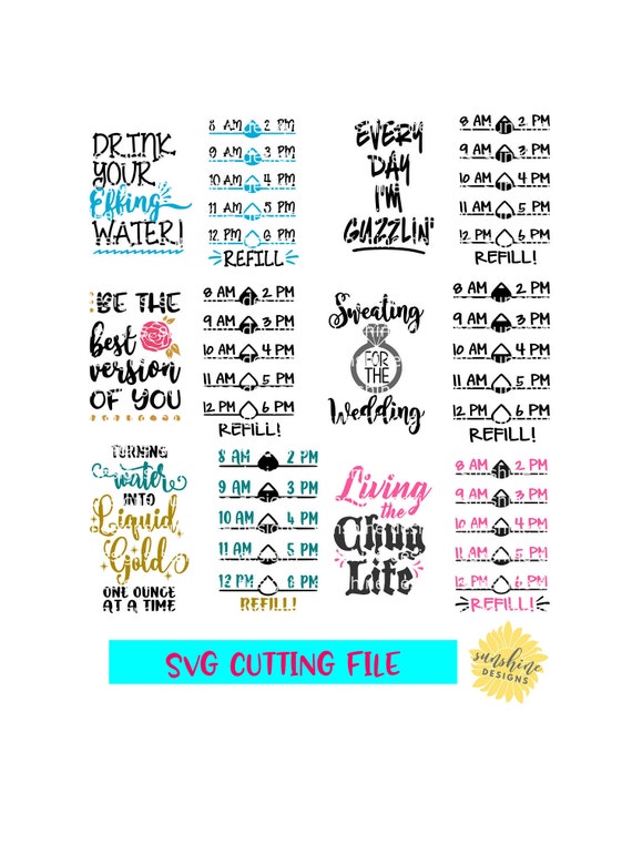 Download Water Tracker svg Bundle Drink Your Effing Water svg Water