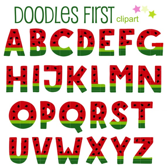 watermelon letters alphabet for scrapbooking card making