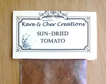Sun-dried tomato- Very popular dip mix. Made with natural dehydrated ingredients, no MSG in the mix. Shelf life 1 year. Great for parties