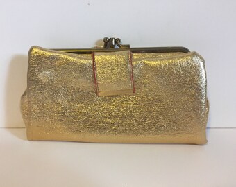 Gold Pleather Vintage Mid Century Wallet