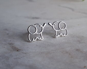 Silver Elephant Earrings