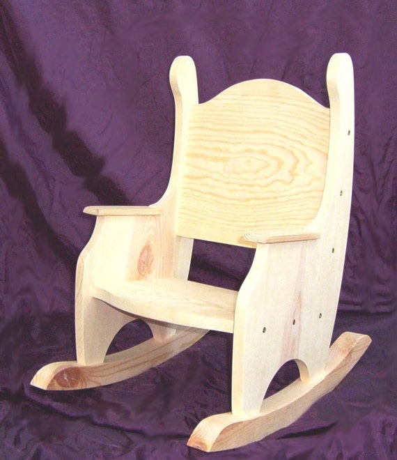 Child's Rocking Chair Unfinished Pine w/o Hearts