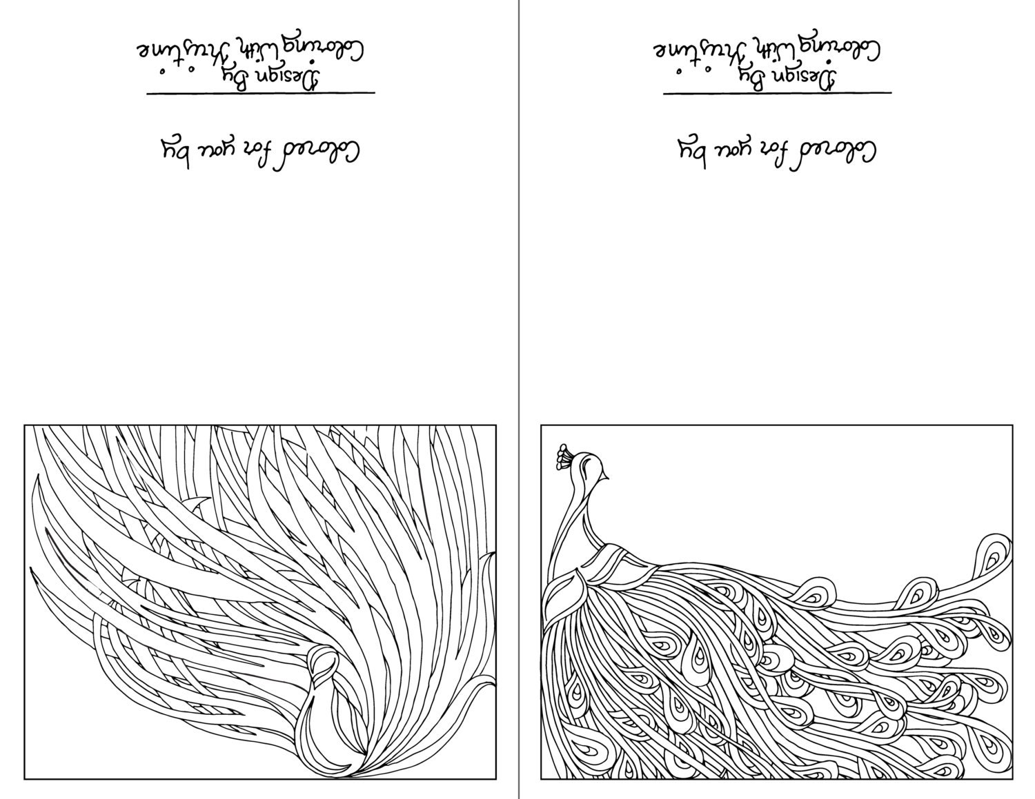 Coloring Greeting Cards Instant Download Blank Cards Color