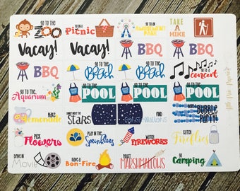 Summer Bucket List Planner Stickers
