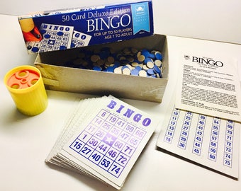 Vintage Bingo Game - 50 Card Deluxe Addition, Up to 50 Players - Original Box