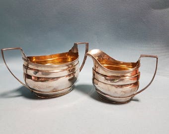 Sterling Silver Creamer and Sugar Bowl by S. Blackensee and Sons circa 1920
