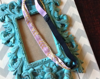 Purple, hippie, boho, rhinestone headband