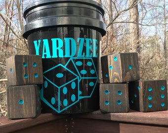 Yardzee Set Or Dice Only - Lawn Games - Yahtzee - Large Wooden Dice