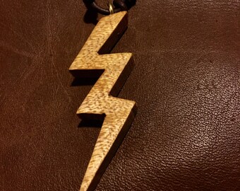 Wooden Lightning Bolt Necklace