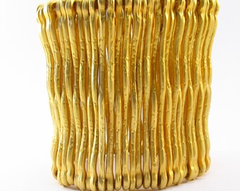Uniquely Beautiful Gold Plated Wire Cuff Bracelet