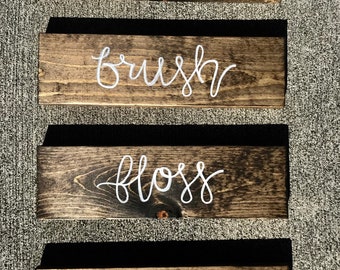 Bathroom wall decor, Wash Brush Floss Flush Sign, Bathroom Sign, Farmhouse Decor, Rustic Bathroom Decor, Home Decor, Bathroom Signs, Childre