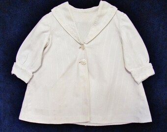 Girl's antique spring coat, early 1900's Edwardian little girl's white coat