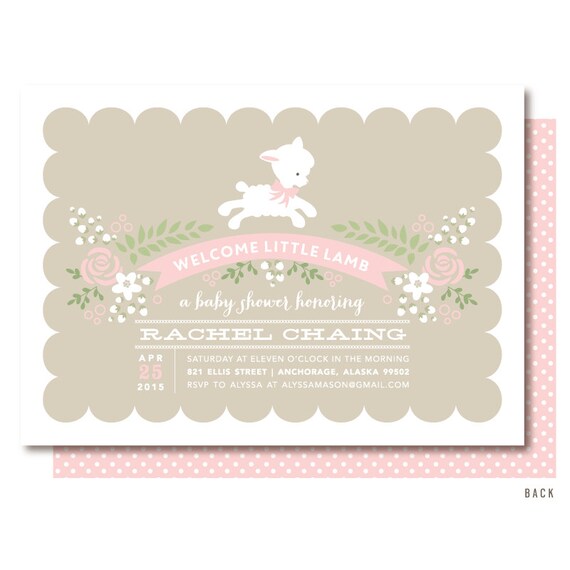 Baby Lamb Invitations 3