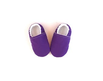 Violet PURPLE BABY SHOES, baby girl booties, baby girl shoes, purple baby booties, purple booties, purple clothing, vegan moccs, baby gift