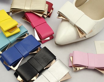 Black Bow, Dark Blue Bow, Blue Bow, Pink Bow, White Bow, Red Bow, Shoe Clips Supplies, Hair Accessories, Bow Brooch Craft