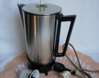 Vintage coffee maker Vintage electric percolator Rare coffee maker Old electric coffee maker Vintage kitchen decor Coffee machine