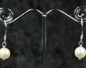 Sterling Silver Freshwater Cultured Pearl Drop Earrings