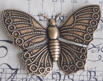 Large Brass Butterfly Stampings, Brass Ox - Supplies by Calliopes Attic