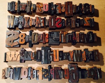 100+ Antique Vintage Wood Mixed Font Size LETTERPRESS Print Type Block ALPHABET Letter Number Lot