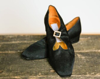 Dance Shoes | Heart Shoes | Rhinestone Buckle | Satin Shoes Flats | Heart Cutout | Ballet Flats | Mary Janes | Vintage | Retro | Diamonds