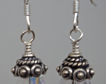 Sterling Silver and Crystal AB Swarovski Crystal dangle earrings