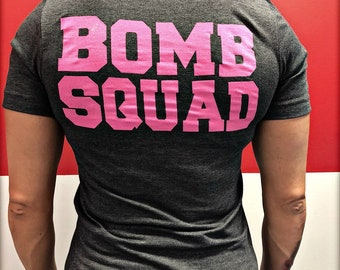 Explosive Ordnance Disposal Bomb Squad Pink on Dark Heather Gray EOD Shirt