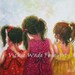 Three Sisters Art Print brunette redhead blonde three