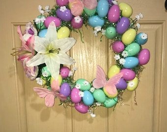 Easter Grass and Eggs Easter Wreath