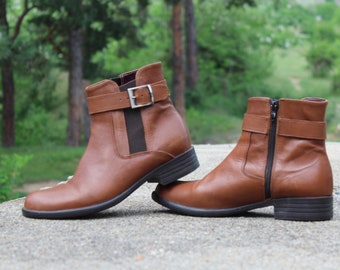 Vintage ankle boots, Leather boots mens, Brown leather boots, Leather boots ankle, Italian designs boots, Size US-8 / UK-5.5 / EU-39