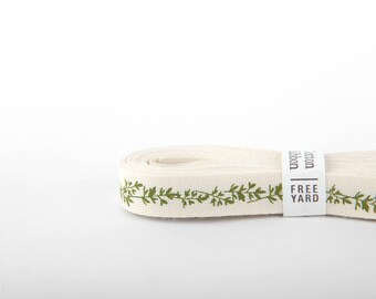 3Y Cotton Ribbon : Leaf Line