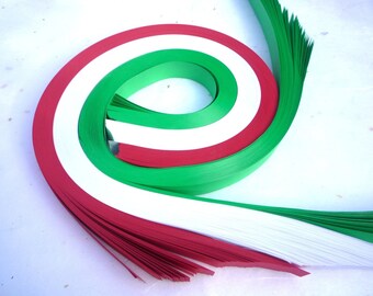Holiday Red, Green, White~ Weaving Star Paper (100 strips)
