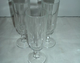 3 crystal stemware glasses