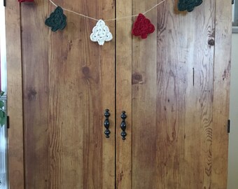 Crochet Christmas Tree Bunting | Christmas Tree Garland