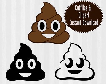 Poop Emoji SVG File Cutting Template, Clip Art for Commercial and Personal Use, files for Cricut, svg files for silhouette, vector, emoji
