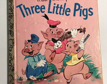 1981 a little golden book walt disney three little pigs