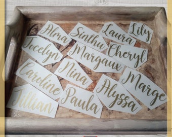Name stickers - Name Decal 2-5 inches - Personalized name decal - Gold Name Decal - Personalized Wine sticker - Personalized bauble name