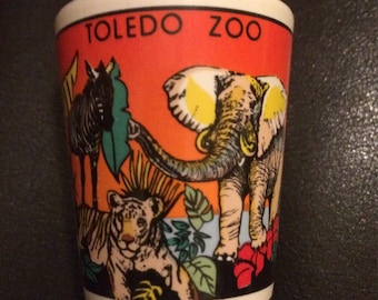 Colorful Vintage Toledo zoo shot glass