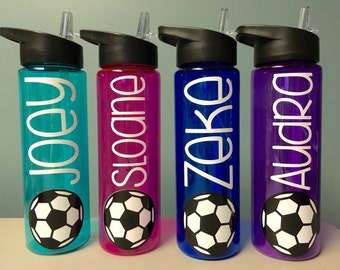 Soccer Gifts - Soccer Water Bottle - Water Bottle with Name - Soccer Team Gift - 24 ounce Water bottle with name - Soccer Banquet Gift