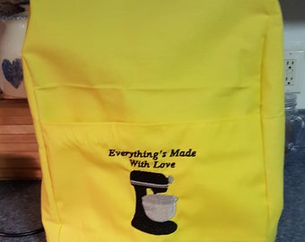 Duck Cloth Mixer Cover Personalized Fits 4.5 qt - 5 qt - PRO 5 qt - Pro 6 qt and 7/8 Quart lift Kitchenaid stand mixers