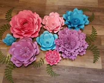 Paper Wall Flowers... Set of 36...Flower Garden