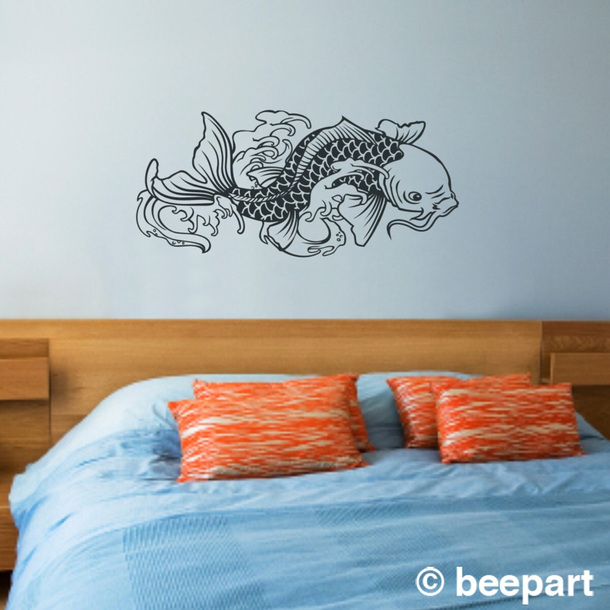 koi fish vinyl wall decal sticker art japanese traditional