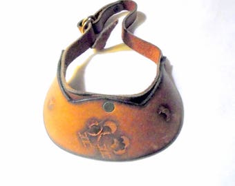 Visor Leather Hand Made Childs Leather Visor Adjustable