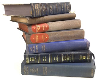 Collection 14 Blue Vintage Old Hardback Books Shabby Chic Pub Weddings Display Props