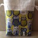 Blue and Green Owls - Knitting or Crochet Drawstring Project Bag